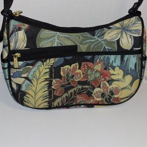 DANNY K OF BEVERLY HILLS HAMPTON STYLE RAIN FOREST FABRIC TAPESTRY CROSSBODY